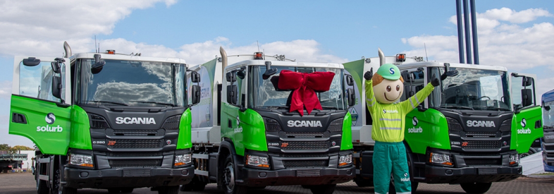 Solurb recebe primeiros caminhões de coleta de resÃduos sólidos movidos a gás natural